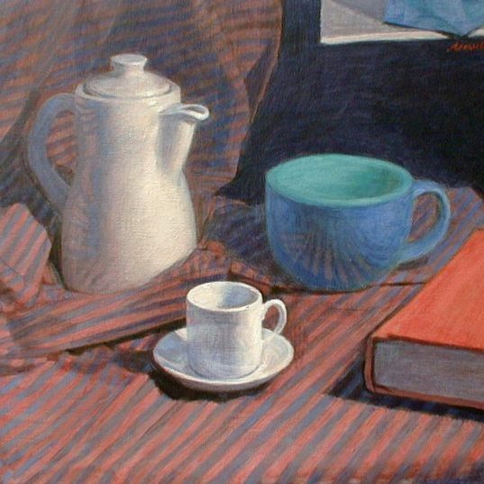 Newberry, White Jar, 1999, acrylic on canvas, 18x24"