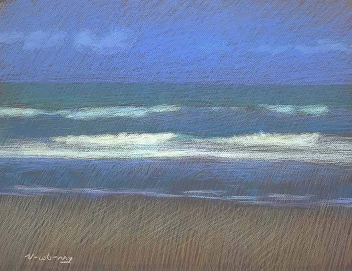 Newberry, San Onofre Blue, 2020, pastel, 18x24 inches