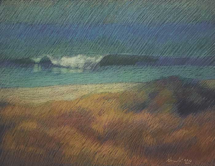 Newberry, San Onofre Gold, 2020, pastel, 18 x 24 inches