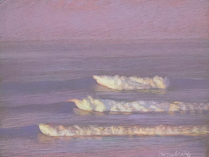 Newberry, San Onofre Red Violet, 2020, pastel, 18x24 inches