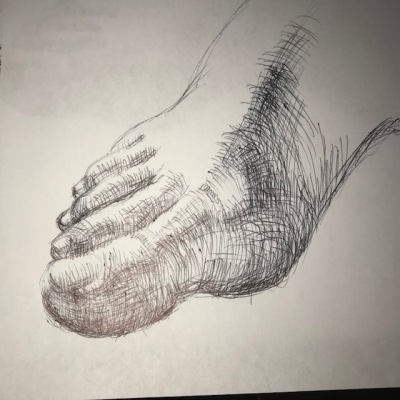 Newberry, ink studies of model's toes right foot