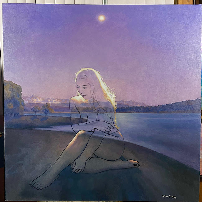 Newberry, Lady of the Lake, 2022, oil on linen, 48x48".