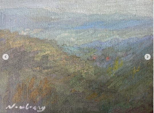 Newberry, View from Seillans, Provence, oil on panel 9x12"